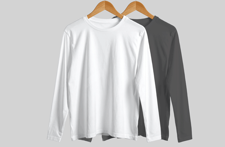 無地長袖Tシャツ見本アイテム